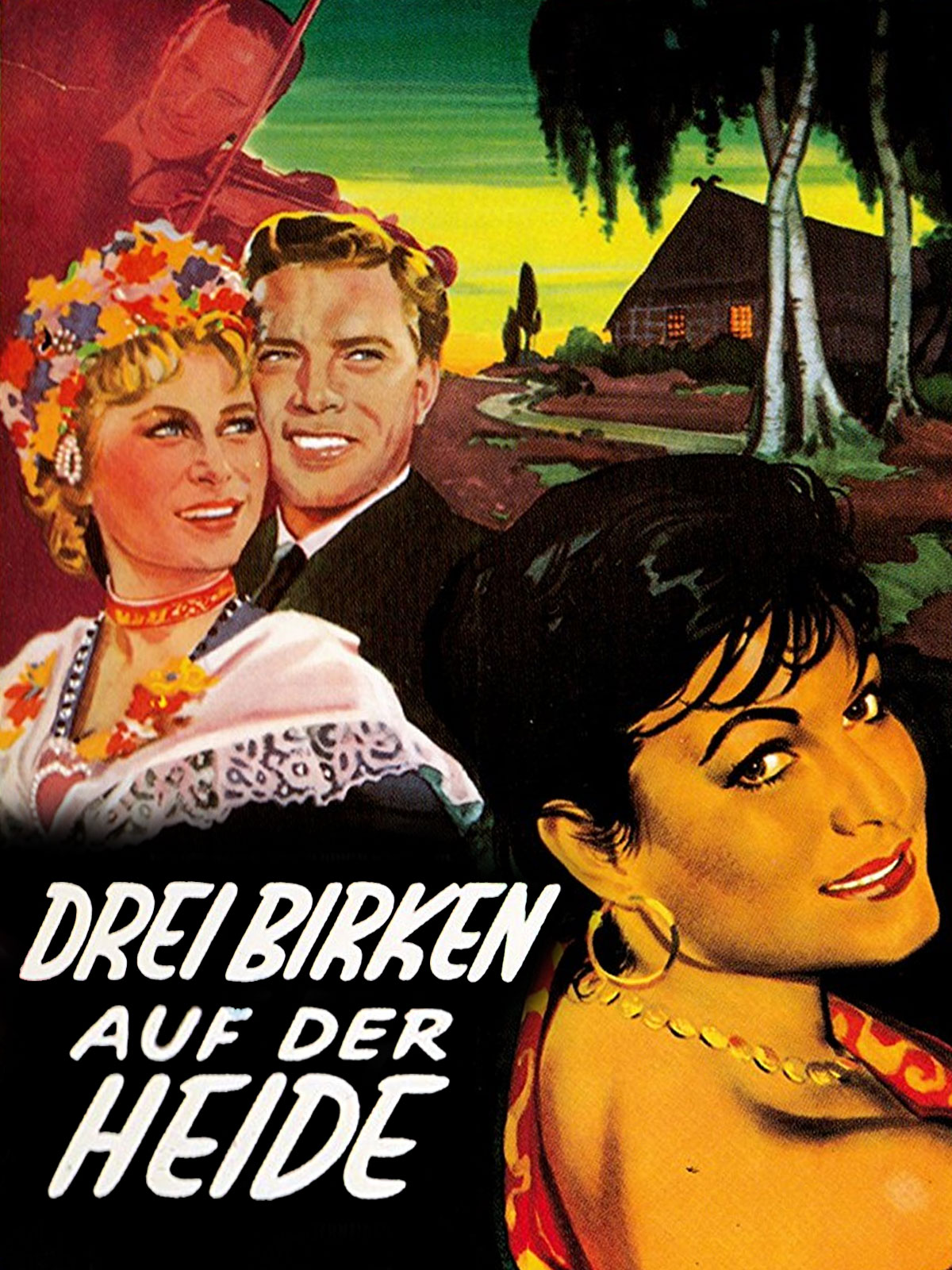 Drei Birken auf der Heide